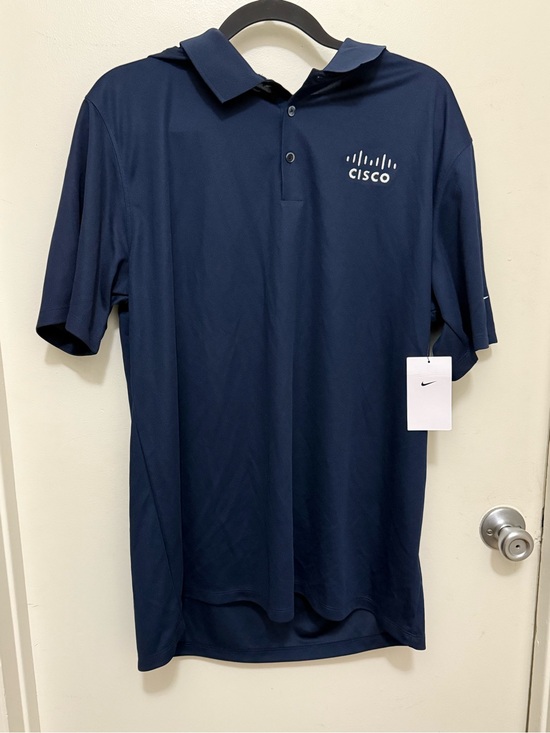Nike Golf Men's Navy Polo Shirt With Cisco Branded Logo